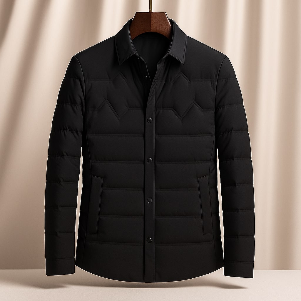 Andress Men's Lightweight Insulated Down Shirt Jacket – Wind-Resistant Layer