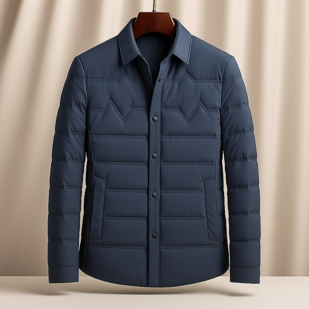 Andress Men's Lightweight Insulated Down Shirt Jacket – Wind-Resistant Layer