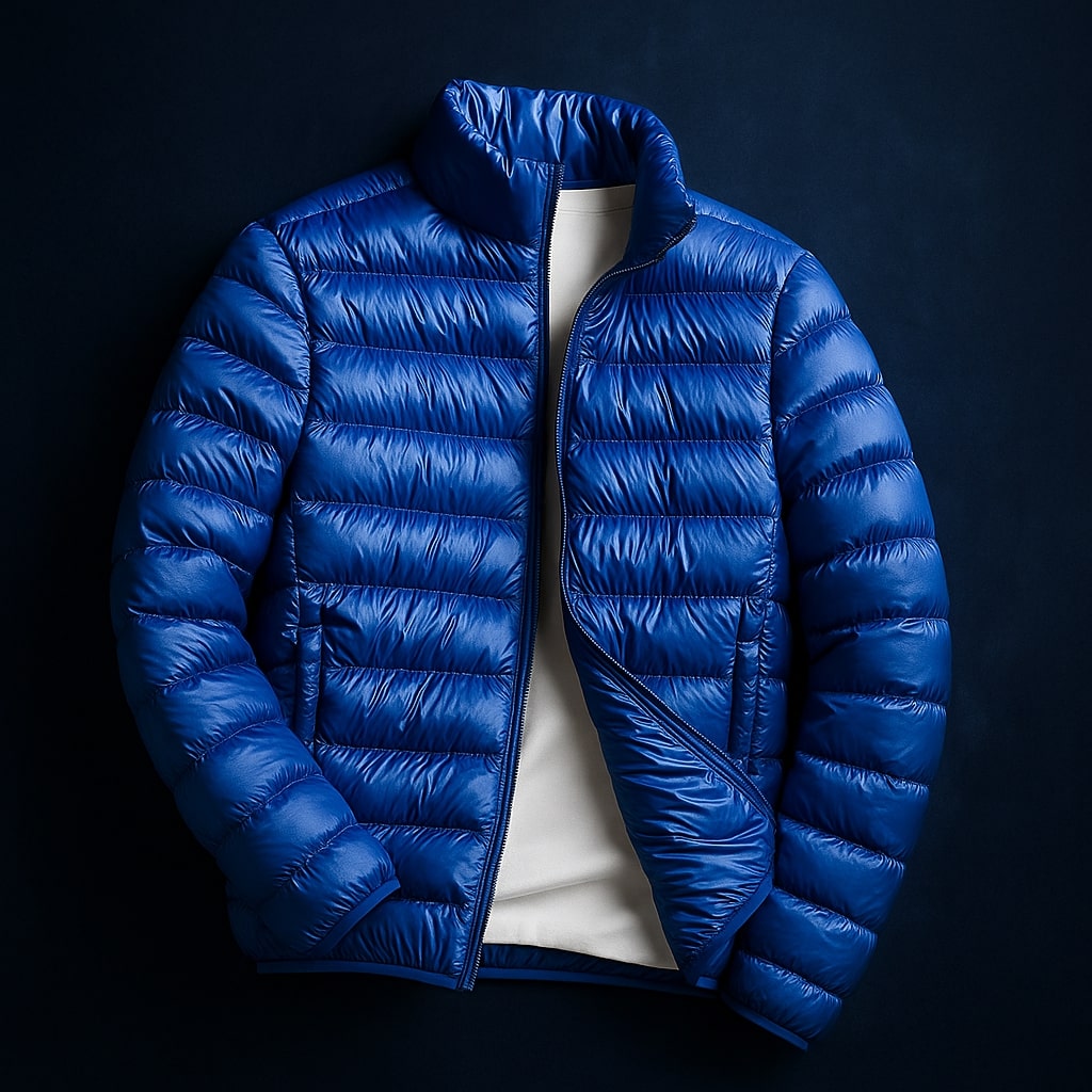 Men's Lightweight Quilted Winter Jacket in Gray – Wind-Resistant Shell for Cold Weather