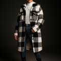 Charlotte Women's Fleece Overcoat – Cozy Checkered Winter Jacket for Layering