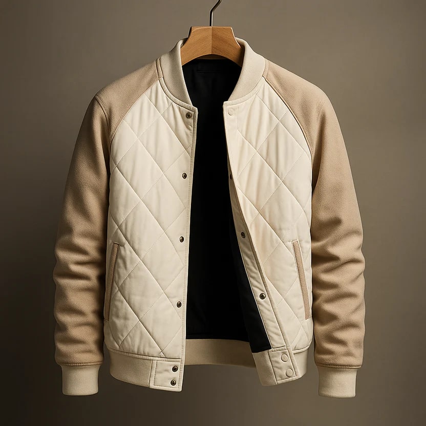 Harrison Men's Insulated Quilted Jacket – Diamond Stitch Cotton Snap Jacket