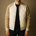 Harrison Men's Insulated Quilted Jacket – Diamond Stitch Cotton Snap Jacket