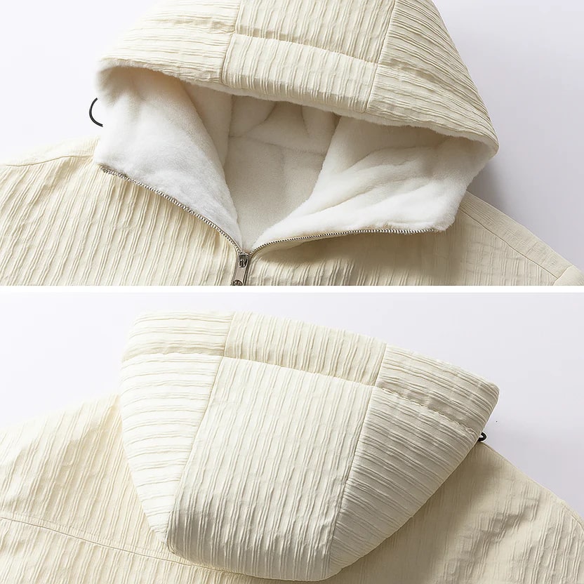 Eric Men's Quilted Sherpa Hoodie – Heavyweight Fleece-Lined Zip-Up Jacket