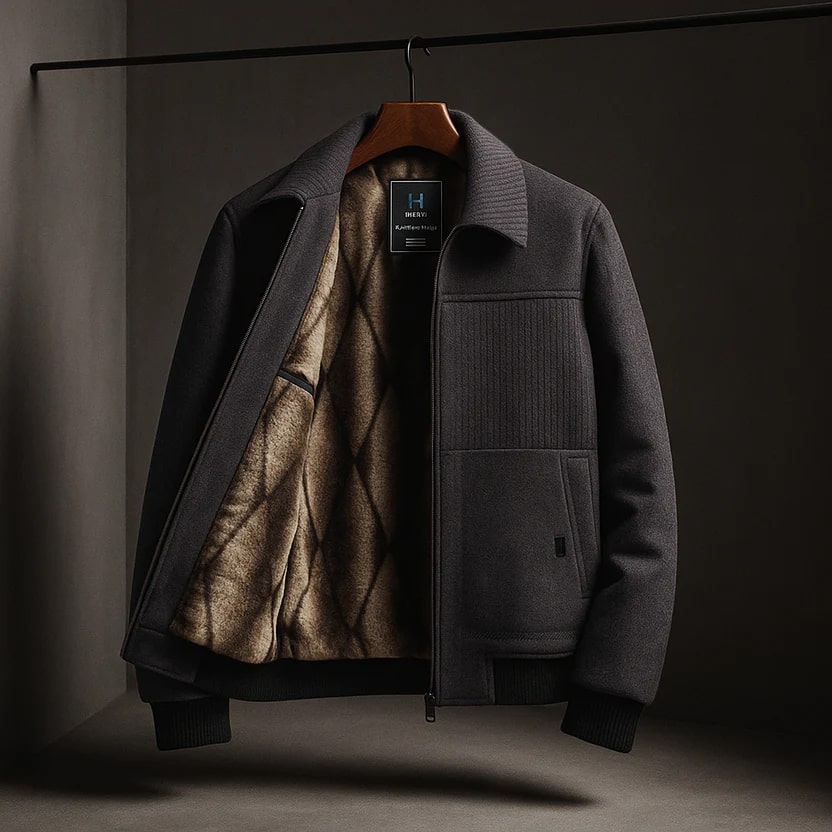Domenico Men's Textured Weatherproof Fleece Jacket