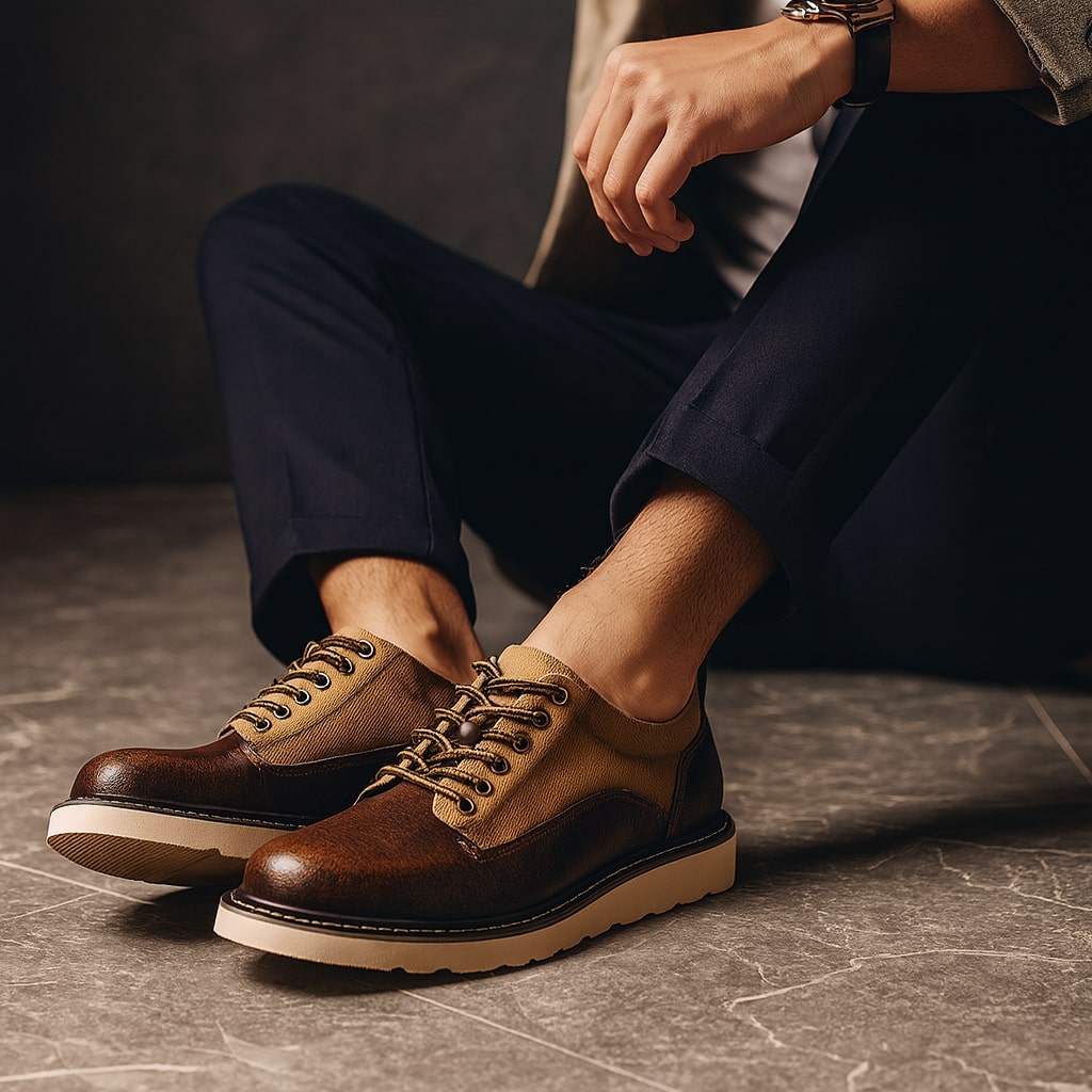 Felix Men's Oxford Shoes – Cushioned Comfort Dress Shoes with Mixed Materials