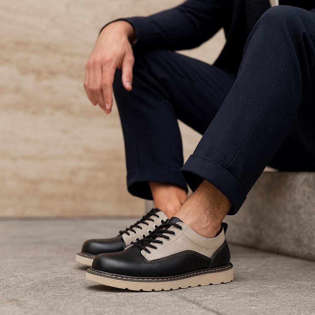 Felix Men's Oxford Shoes – Cushioned Comfort Dress Shoes with Mixed Materials