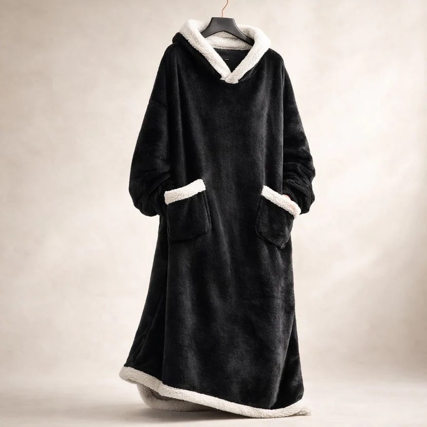 Giselle Women's Plush Hooded Robe – Full-Length Soft and Cozy Loungewear