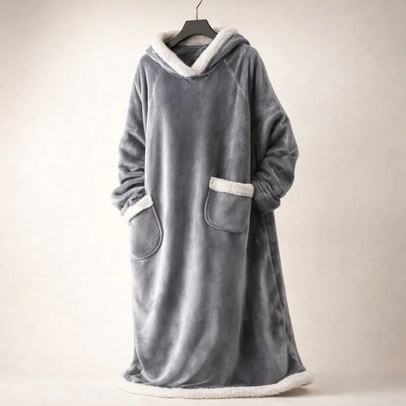 Giselle Women's Plush Hooded Robe – Full-Length Soft and Cozy Loungewear
