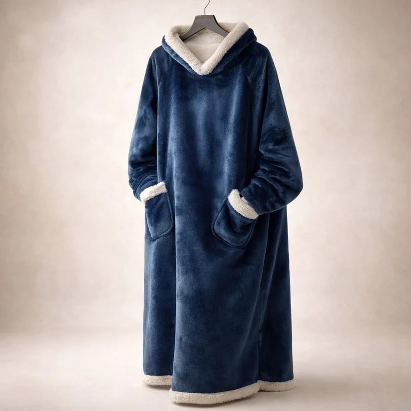 Giselle Women's Plush Hooded Robe – Full-Length Soft and Cozy Loungewear