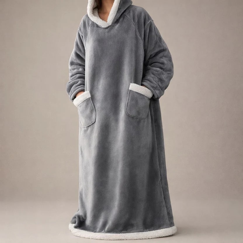Giselle Women's Plush Hooded Robe – Full-Length Soft and Cozy Loungewear