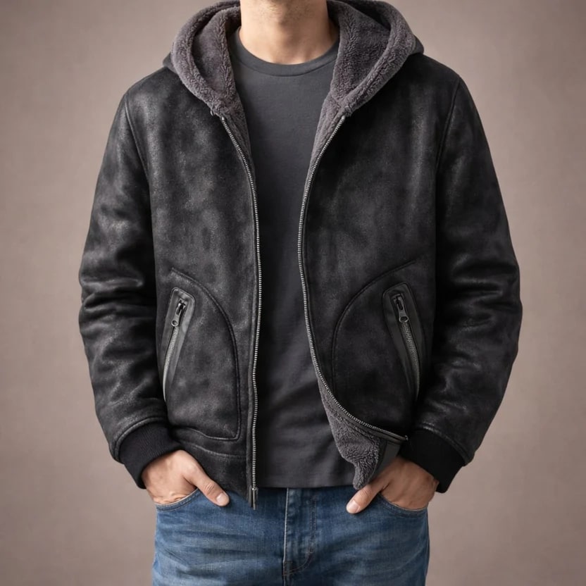 Caesar Men's Zip-Up Fleece Jacket