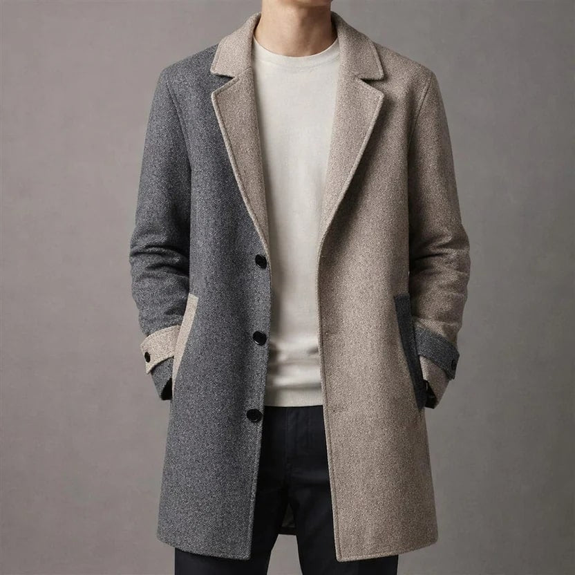 Gustavo Men's Long Coat – Tailored Corduroy Jacket for Cold Weather