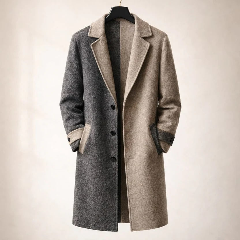 Gustavo Men's Long Coat – Tailored Corduroy Jacket for Cold Weather