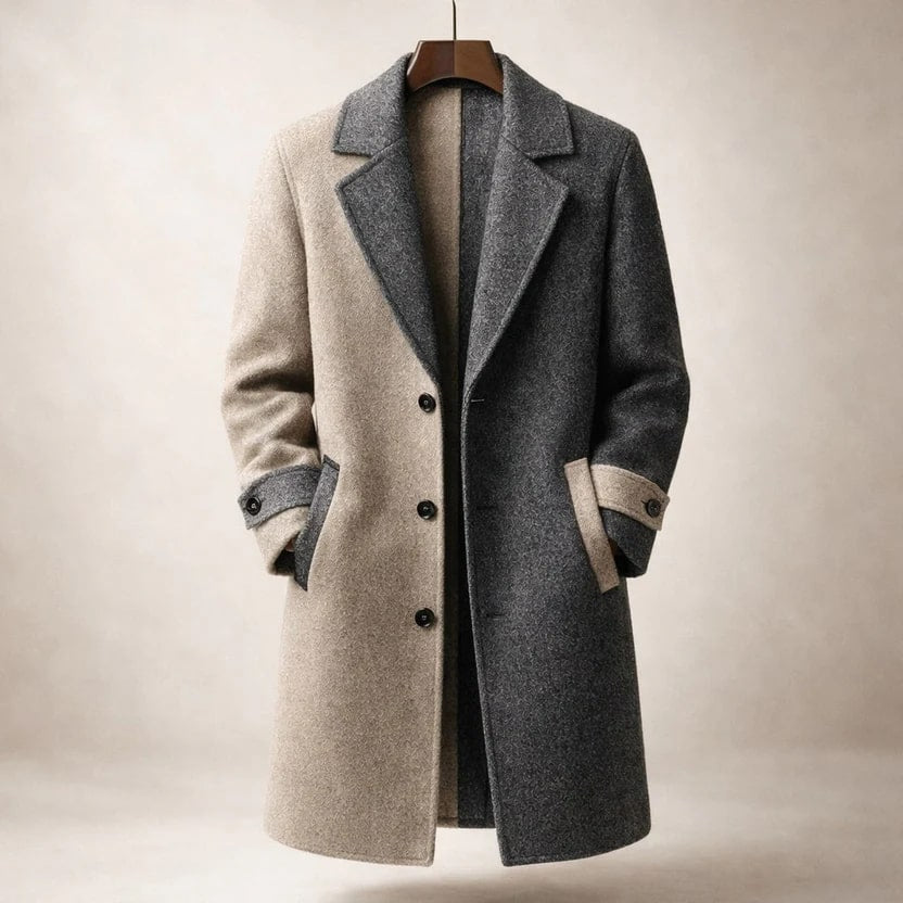 Gustavo Men's Long Coat – Tailored Corduroy Jacket for Cold Weather