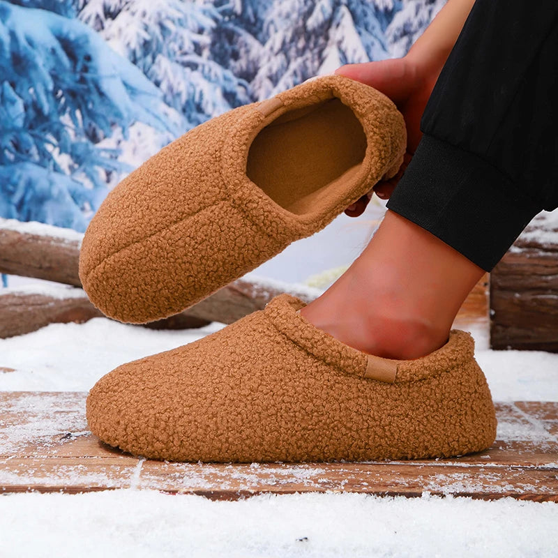 Frostelle Unisex Teddy Fleece Slides – Ultra-Soft Plush Comfort for Indoor & Outdoor Use