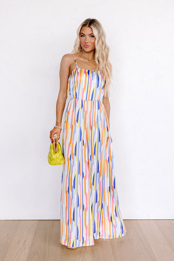 Claire Satin Wide-Leg Jumpsuit – Lightweight Adjustable Waist Tie Summer Outfit
