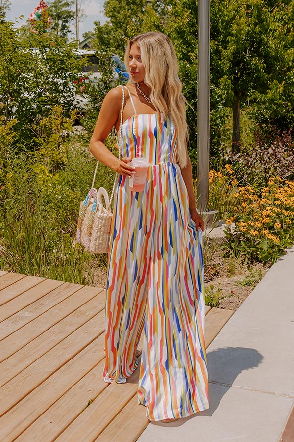 Claire Satin Wide-Leg Jumpsuit – Lightweight Adjustable Waist Tie Summer Outfit