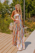 Claire Satin Wide-Leg Jumpsuit – Lightweight Adjustable Waist Tie Summer Outfit