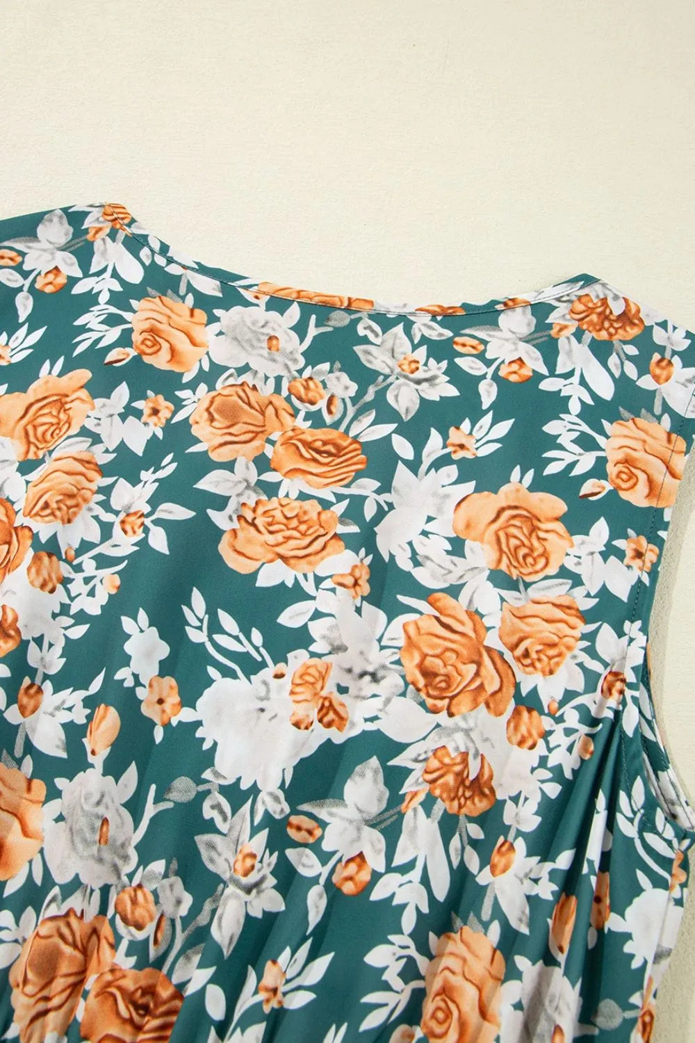 Noemie Floral Tie Waist Sleeveless Midi Dress Lightweight Summer Wear