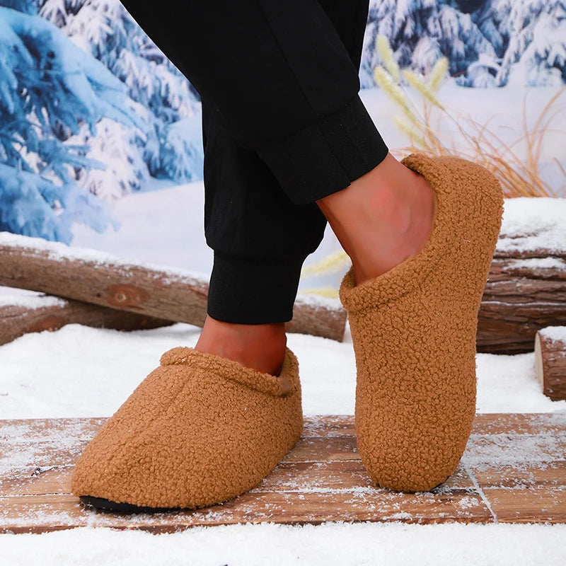 Frostelle Unisex Teddy Fleece Slides – Ultra-Soft Plush Comfort for Indoor & Outdoor Use