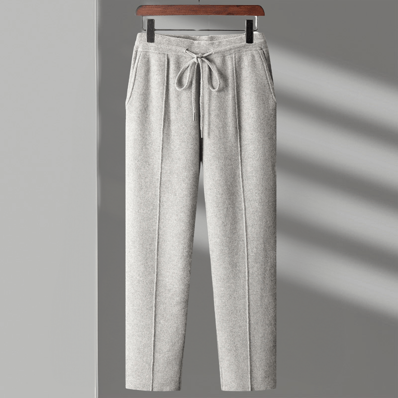 Giovanni Merino Wool Drawstring Pants – Relaxed Tapered Trousers