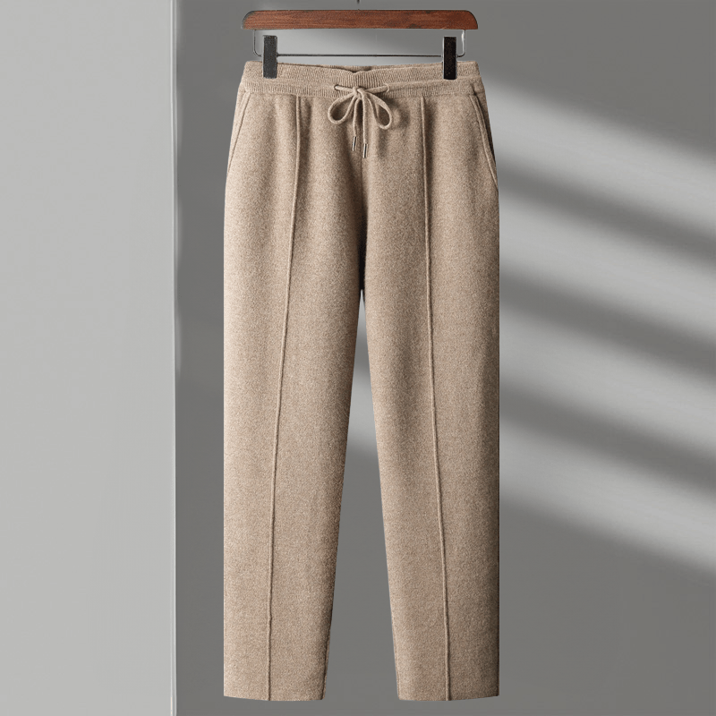 Giovanni Merino Wool Drawstring Pants – Relaxed Tapered Trousers