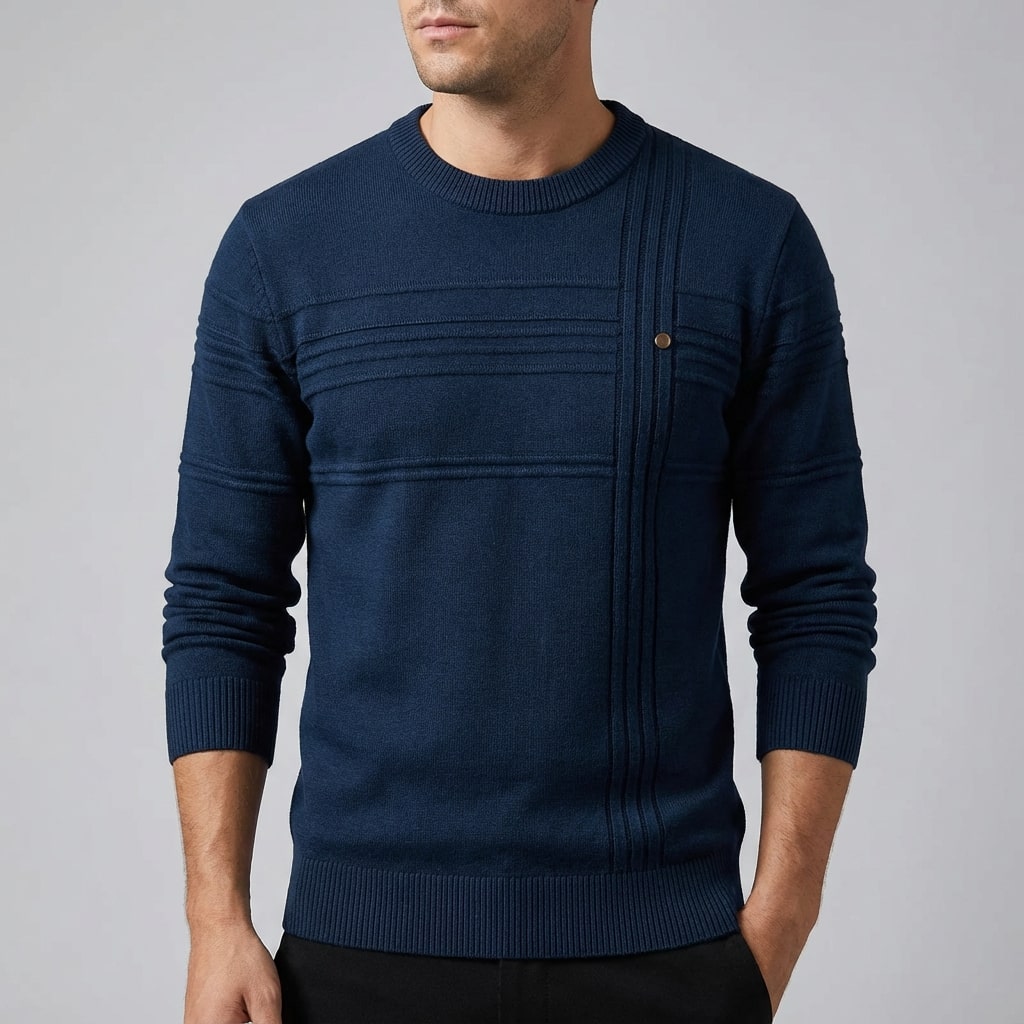 Bradford Men's Midweight Cotton Crew Neck Sweater – Tailored Fit Jumper