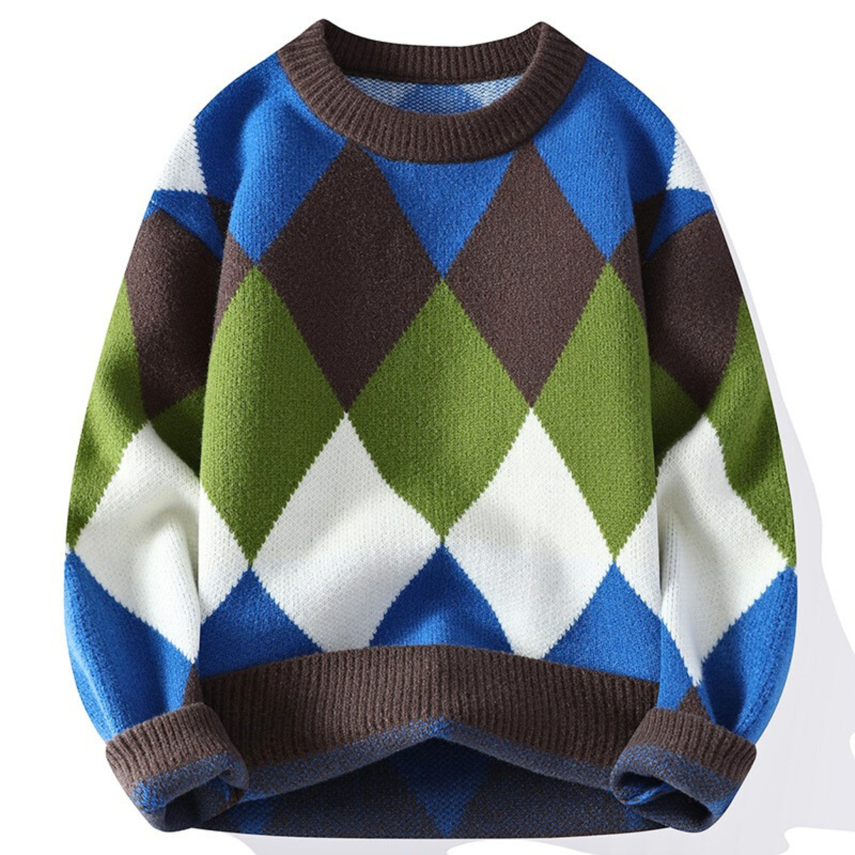 Andrew Men's Microfiber Sweater – Soft Diamond Knit Design