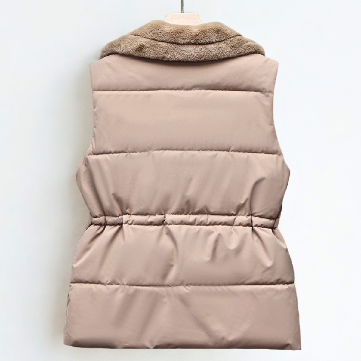 Florabell Women's Fleece Vest – Cozy Sherpa Collar & Customizable Waist