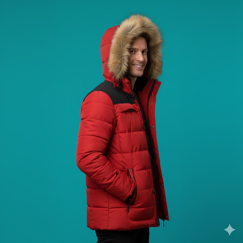 Harlan Men's Winter Coat – Hooded Jacket with Thick Fleece Lining and Cotton Shell