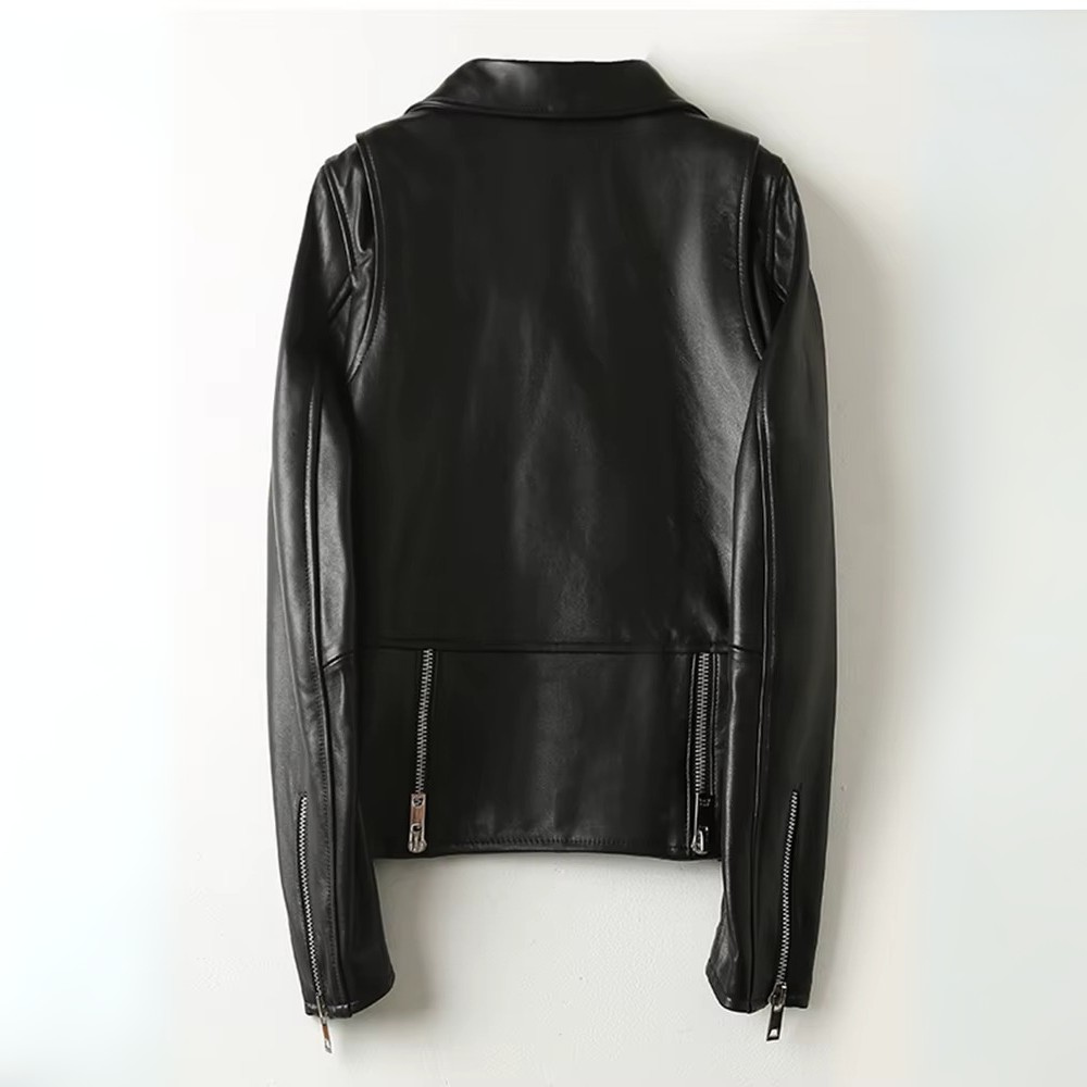 Almona Women's Tailored Leather Jacket – Smooth Finish with Structured Fit