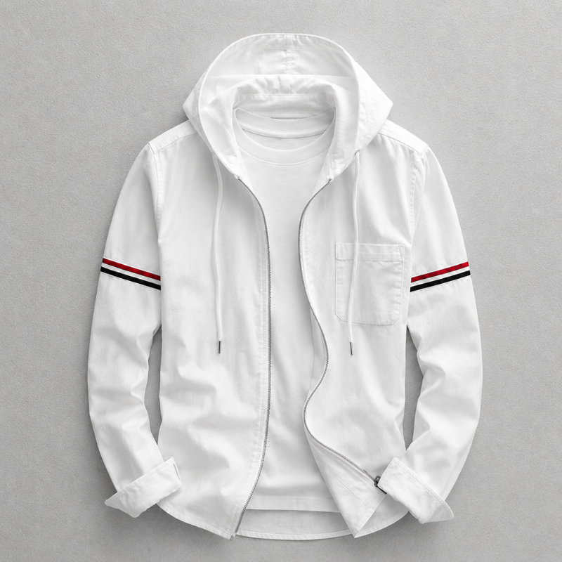 Conrad Hooded Linen Jacket — Lightweight Tailored Fit Layering Piece