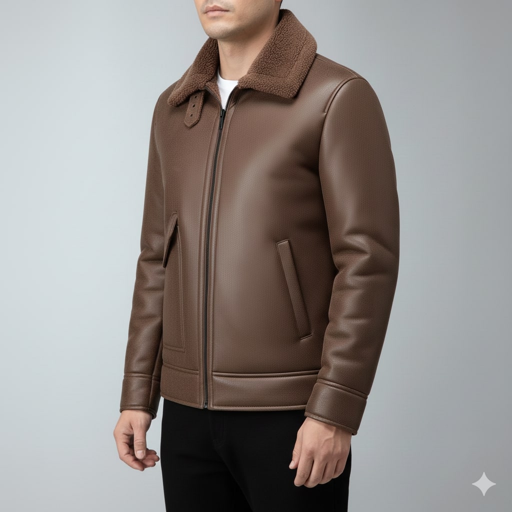 Harlan Men's Suede-Style Shearling Coat – Ultimate Winter Jacket for Extreme Cold