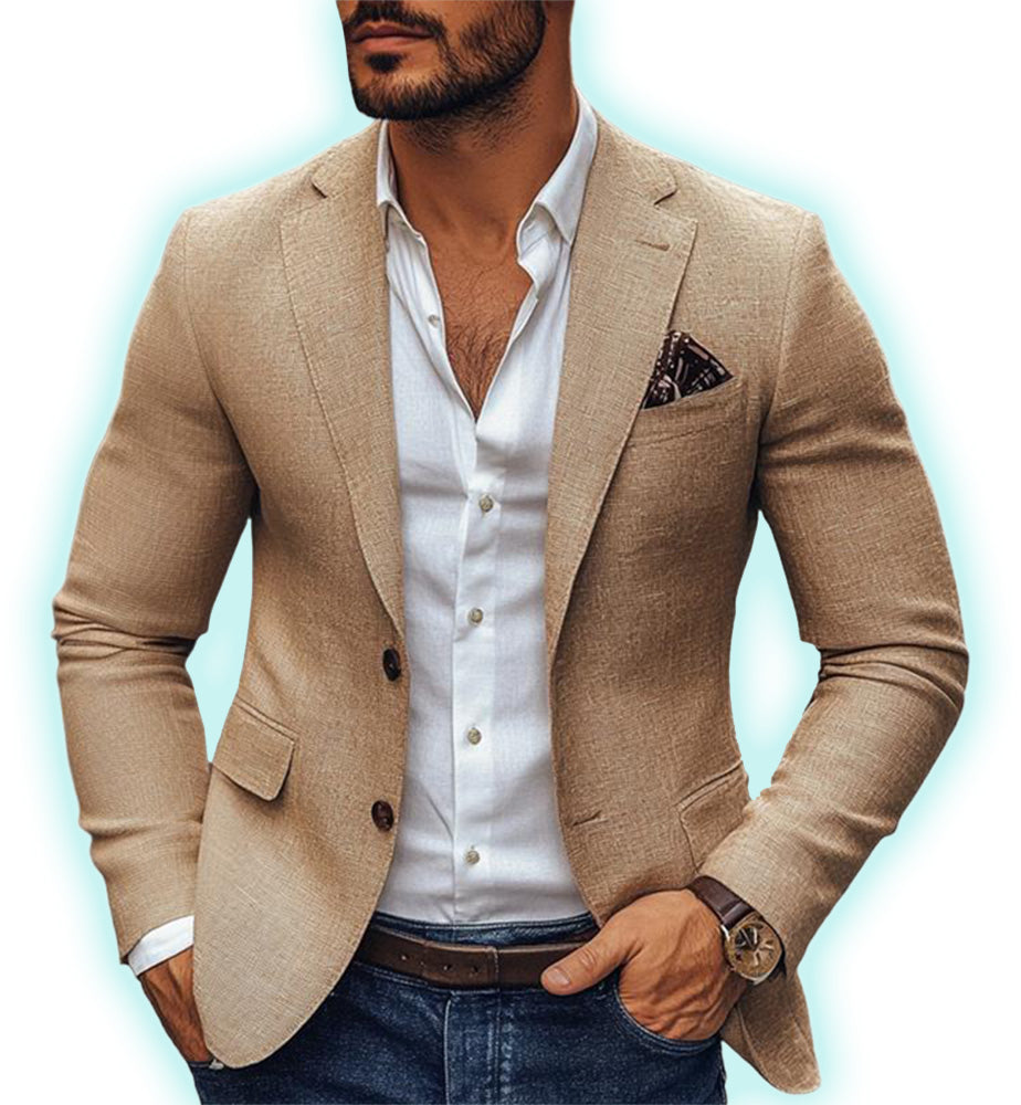 Caleb Men's Sports Jacket – Eco-Friendly Fabric, Soft Tailored Fit for All-Season Wear