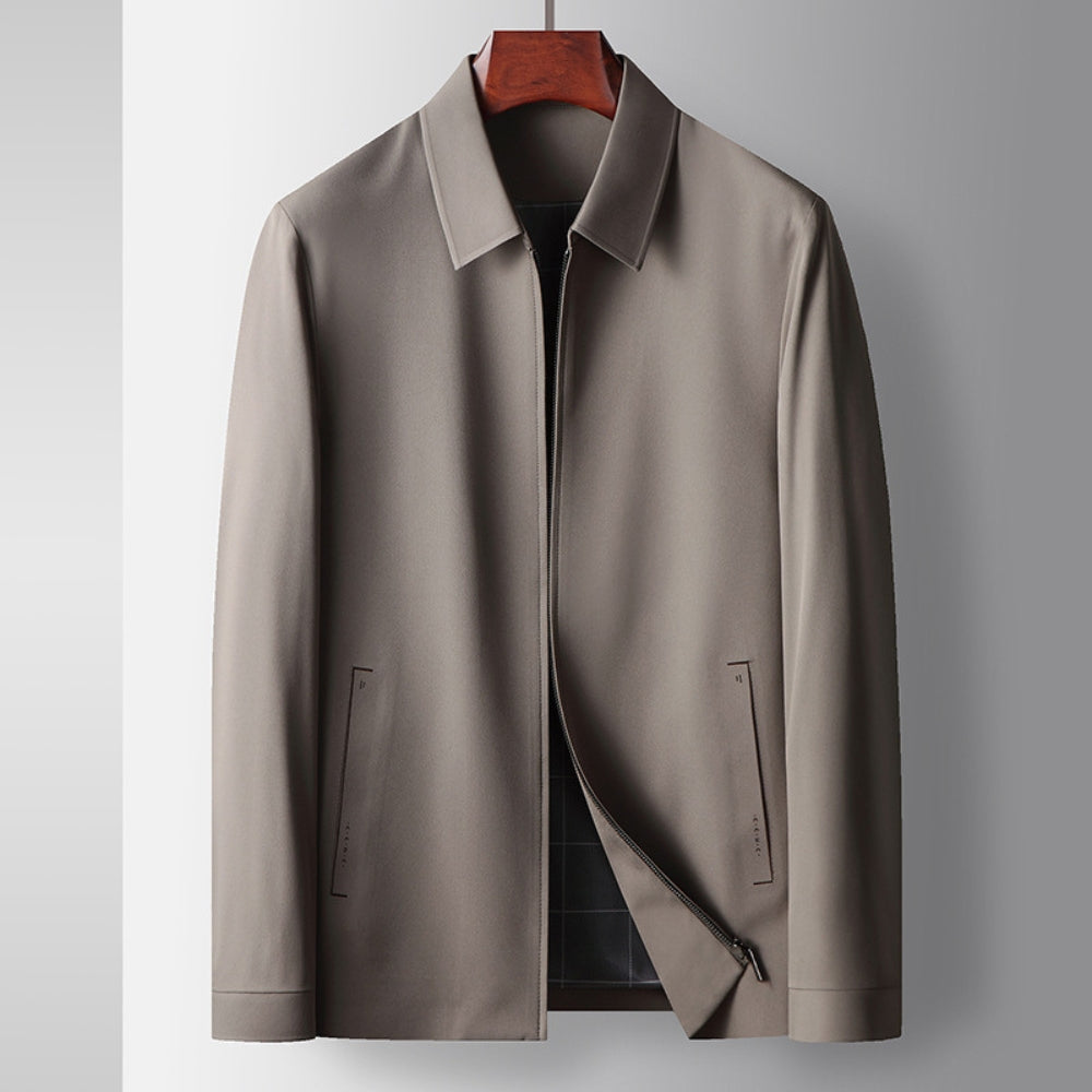 Brandon Men's Lightweight Jacket – Wrinkle-Resistant with Lapel Collar and Zippered Front