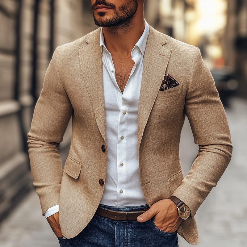 Caleb Men's Sports Jacket – Eco-Friendly Fabric, Soft Tailored Fit for All-Season Wear