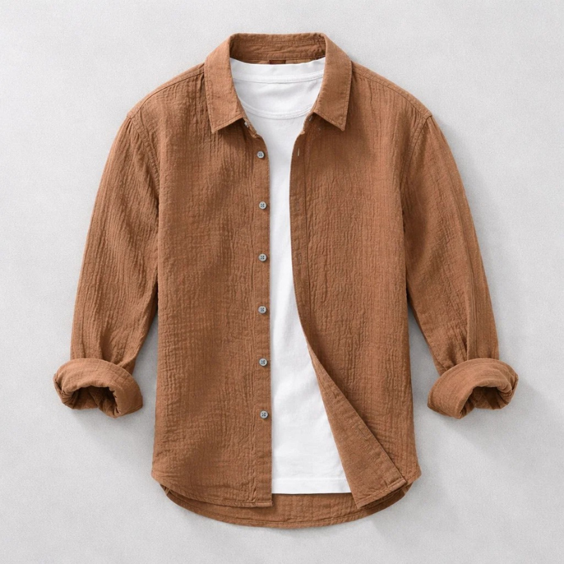 Dario Cotton Button Up Shirt – Lightweight Summer Casual Shirt