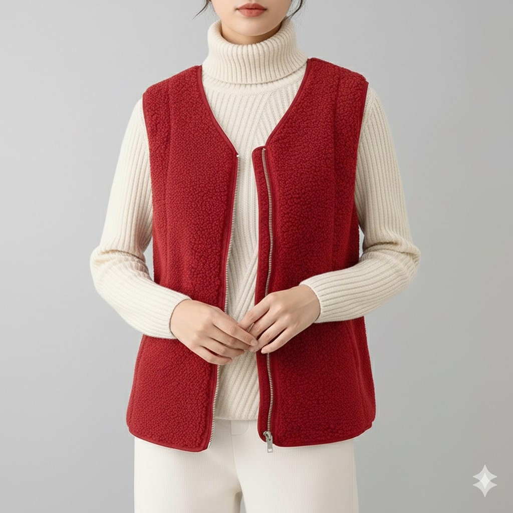 Herlene Women's Plush Shearling Fleece Vest – Lightweight Layer