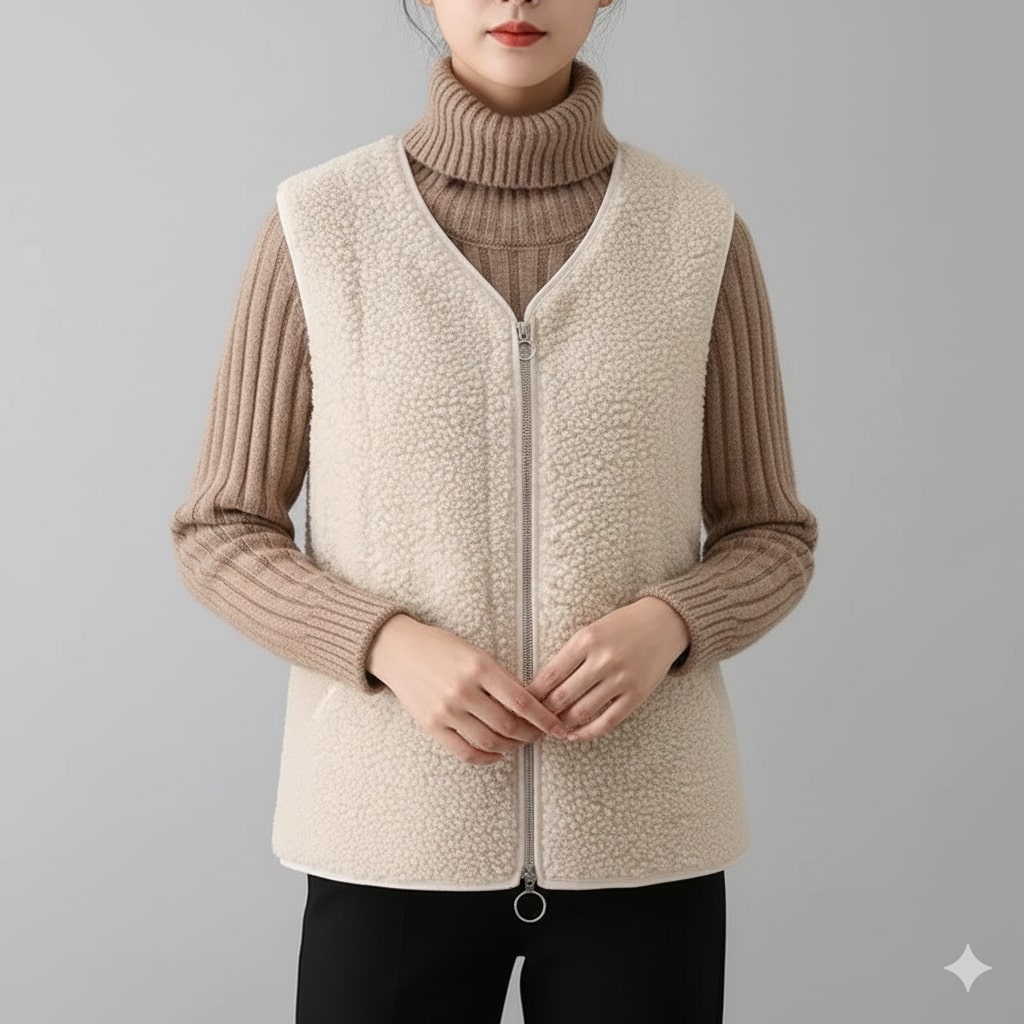 Herlene Women's Plush Shearling Fleece Vest – Lightweight Layer