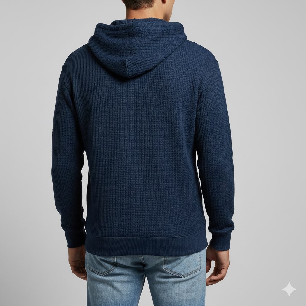 Charles Men's Waffle-Knit Half-Zip Hoodie – Soft Sweater for Casual Layering