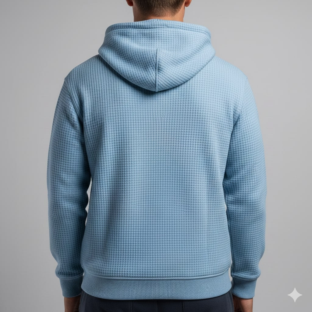 Charles Men's Waffle-Knit Half-Zip Hoodie – Soft Sweater for Casual Layering
