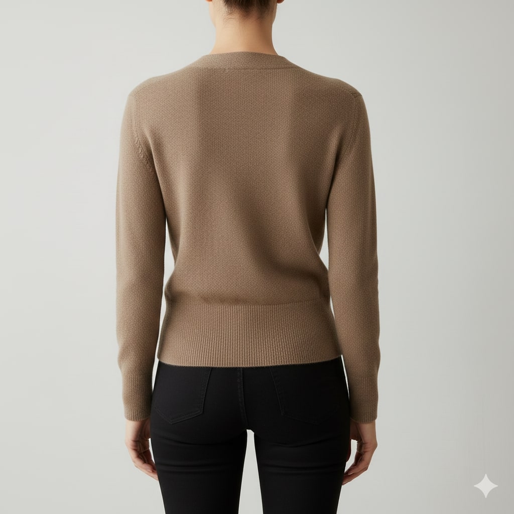 Berkis Women's Crossover Knit Sweater – Soft Textured Pullover with Fitted Hem