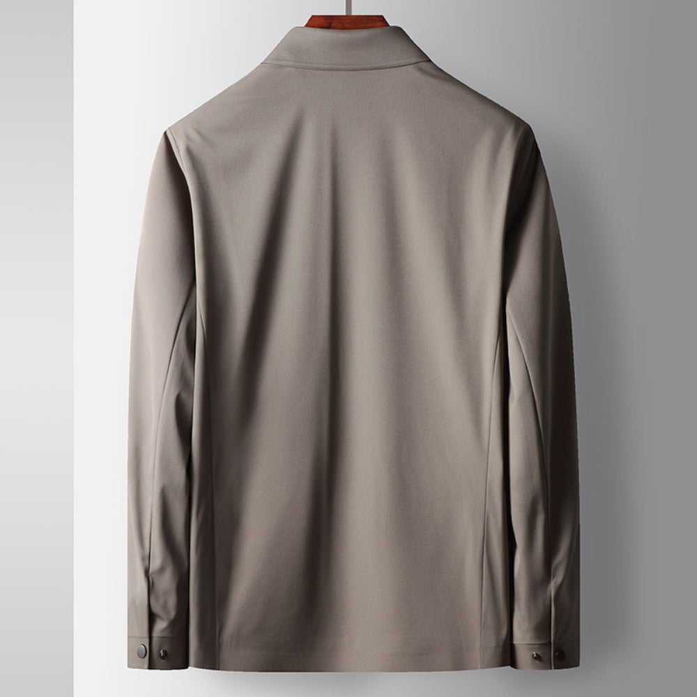 Brandon Men's Lightweight Jacket – Wrinkle-Resistant with Lapel Collar and Zippered Front