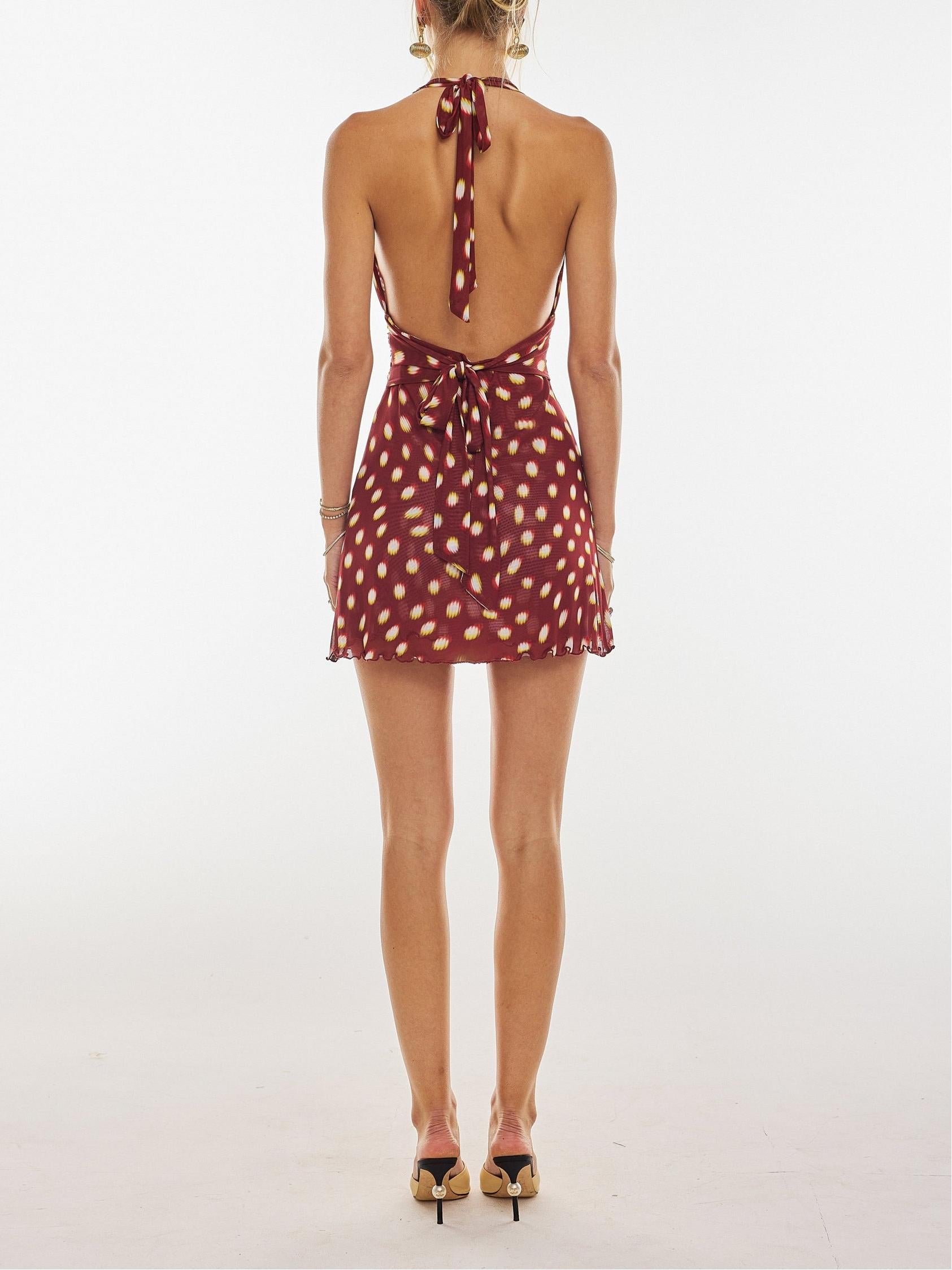 Colette Polka Dot Mini Dress – V Neck Fitted Vintage Style Summer Dress