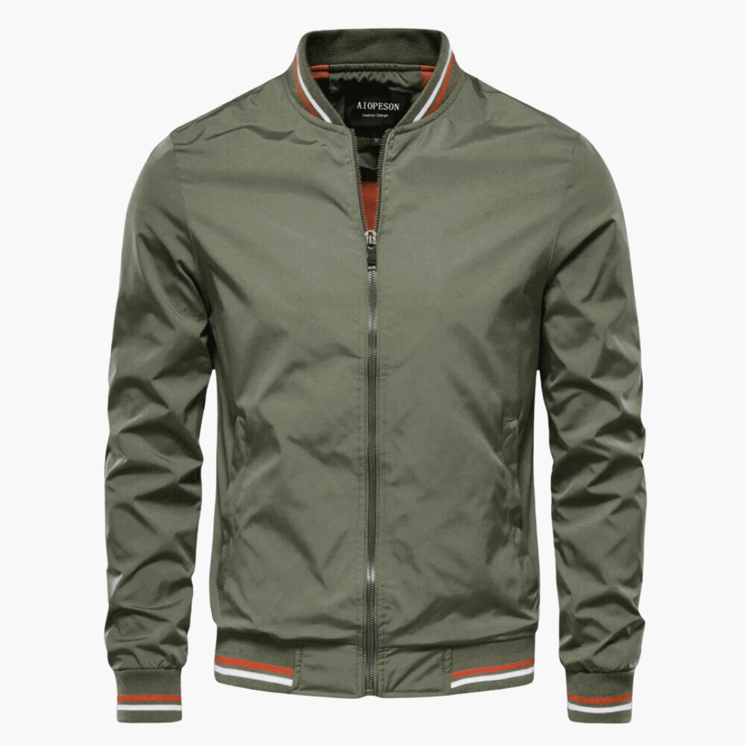 Emerson Men's Lightweight Zip-Up Jacket with Ribbed Trim