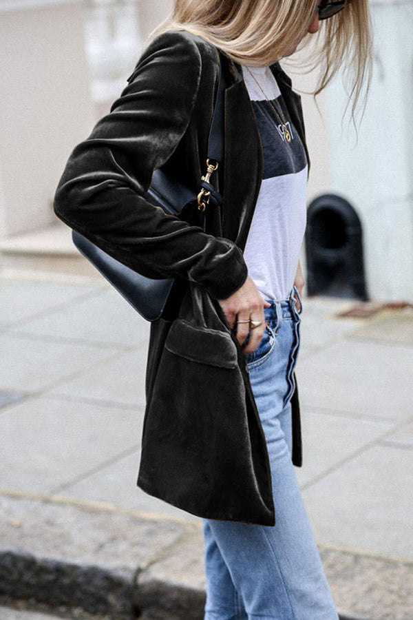 Celly Velvet Blazer – Luxurious Textured Statement Streetwear
