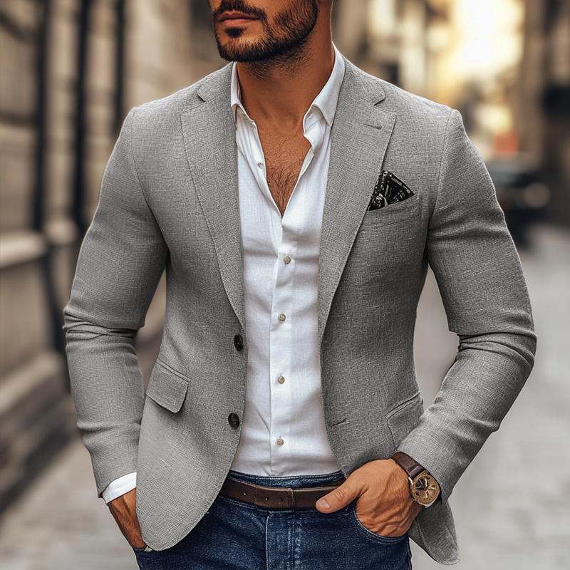 Caleb Men's Sports Jacket – Eco-Friendly Fabric, Soft Tailored Fit for All-Season Wear
