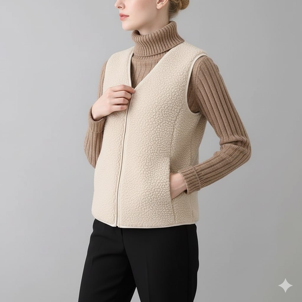 Herlene Women's Plush Shearling Fleece Vest – Lightweight Layer