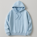 Edmund Men's Cable Knit Hoodie – Cozy Textured Cotton for Chilly Days
