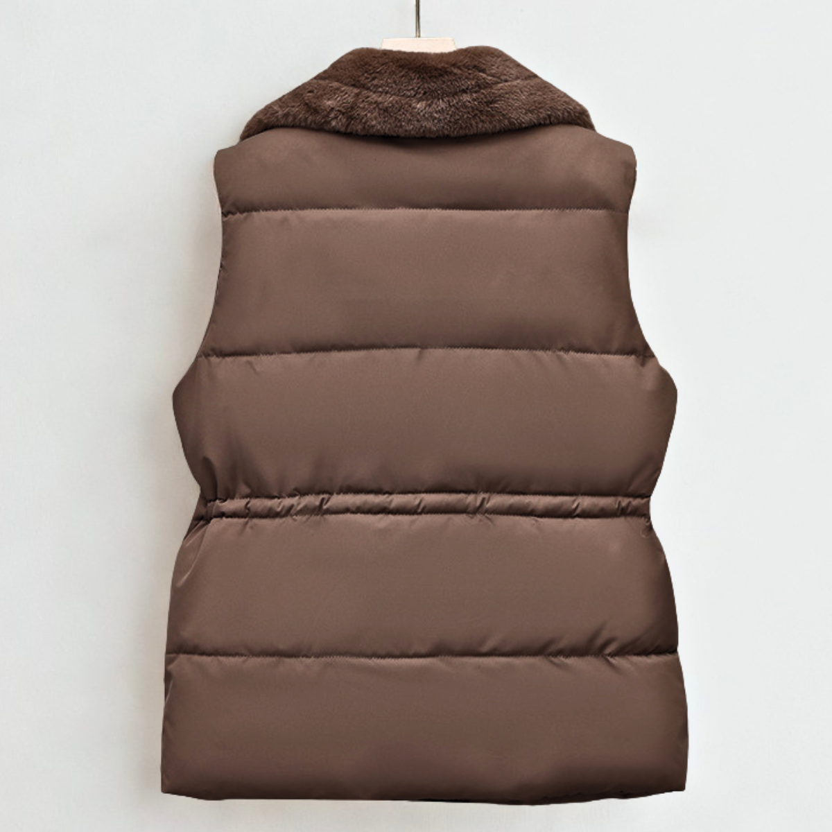 Florabell Women's Fleece Vest – Cozy Sherpa Collar & Customizable Waist